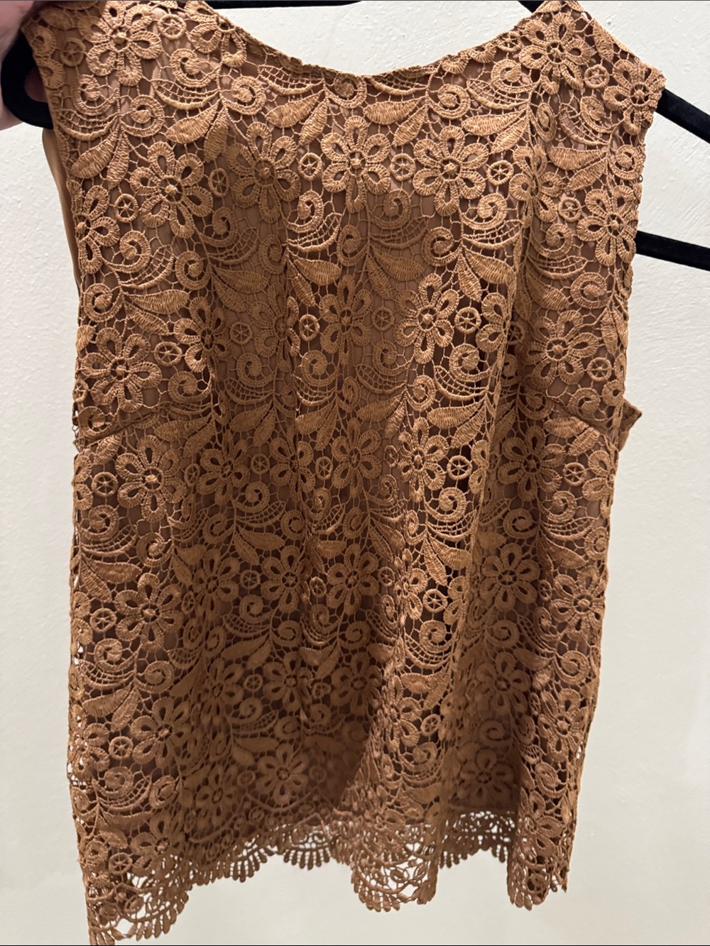 Uniqlo Lace Sleeveless Top in Camel